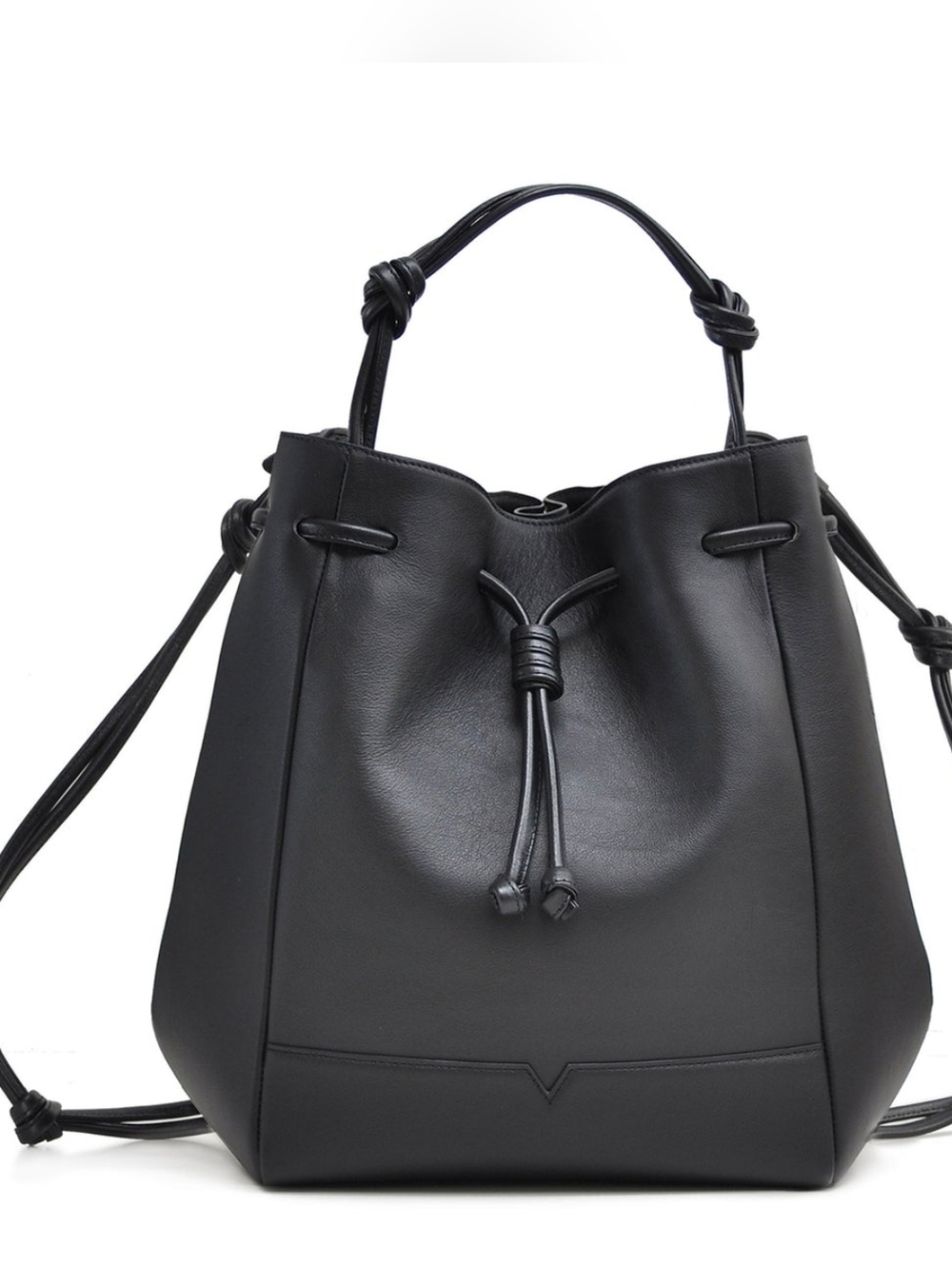 Von Holzhausen The Large Bucket Backpack Black Vegan Leather NWOT
